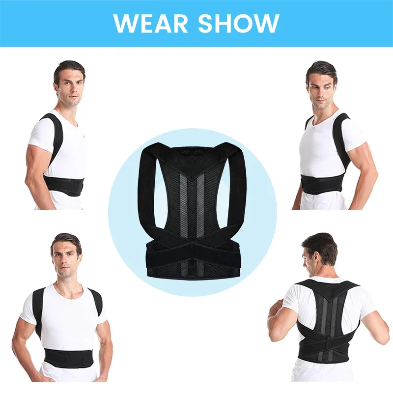 Correcteur de Posture ajustable pour le dos, Corset, attelle pour le dos, ceinture de soutien de la colonne vertébrale, pour adultes