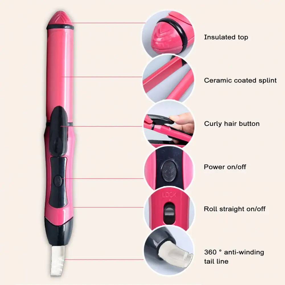 Rapid Heating Hair Straightener Professional 2-in-1 Hair Styling Tool Fast Heating Ceramic Coated Flat for Frizz-free for Hair