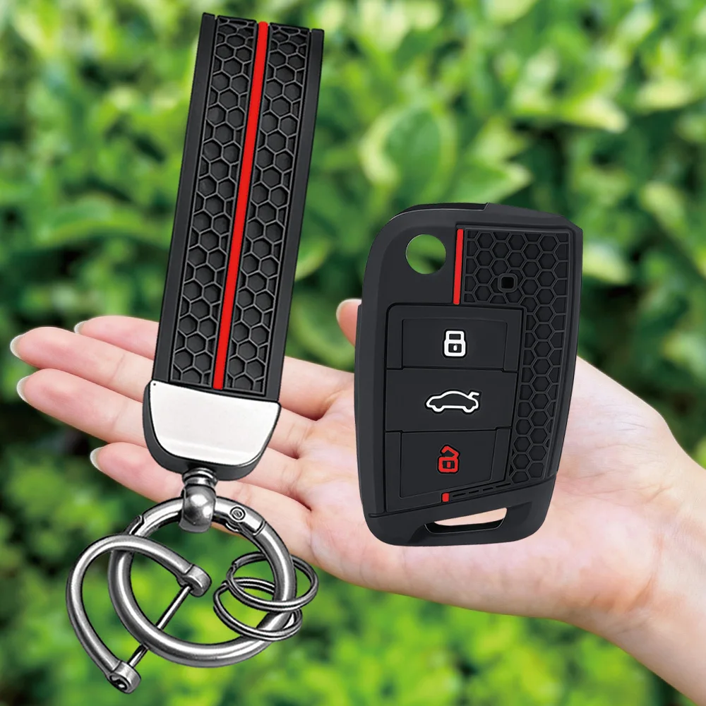 For VW golf 7 GTI POLO T-Cross T-Roc touran Tiguan Skoda Octavia Rapid kodiaq Fabia Seat Ibiza leon Ateca Arona key case cover