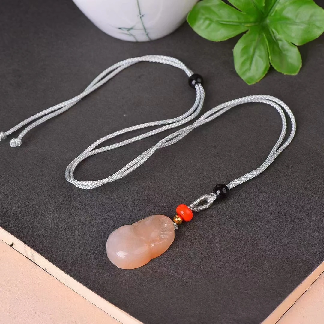 Hetian Gouden Zijden Jade Hanger Bedels Natuursteen Kalebas Hangers Sieraden Mannen Vrouw Amulet Mascottes Stijlvolle Edelsteen Sieraden