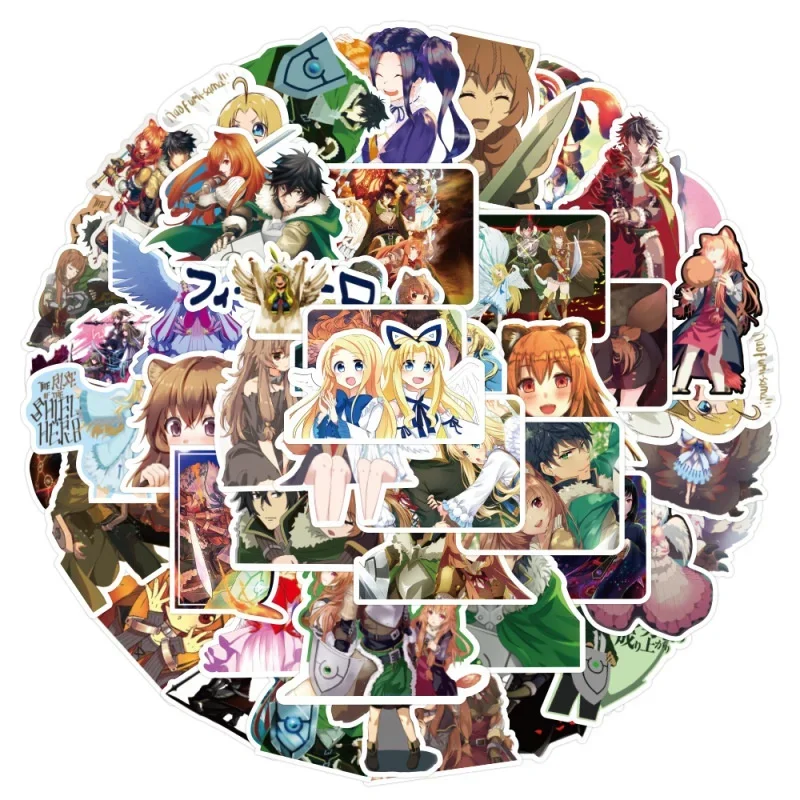 10/25/50 Uds. Pegatinas de Anime The Rising of the Shield Hero pegatina impermeable de Graffiti de dibujos animados