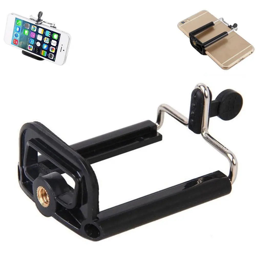 Universal Black For Tripod Stand Bracket Cell Phone Camera Stand Adapter Phone Holder Clip