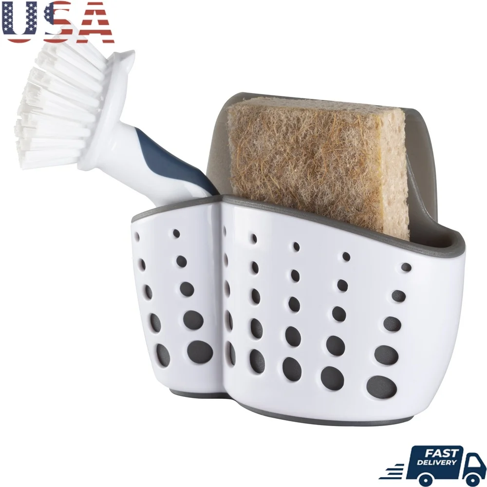 

2-в-1 держатель для губки для раковины, регулируемый ремень, органайзер для хранения воды, кухонные чистящие средства