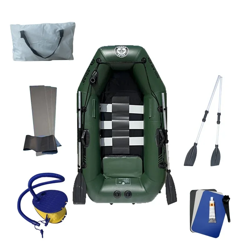 

PVC Inflatable Fishing Boats One Person Kayak Canoe Rowing Boats Dinghy Waterplay Craft With Free Accessories
