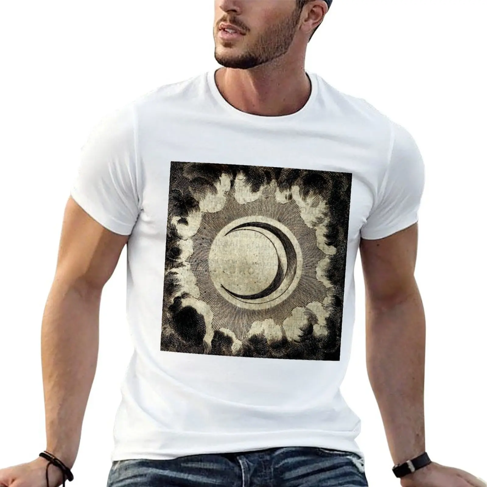 

Antique Crescent Moon T-Shirt essential t shirt cotton tshirt 100% t shirts for man pack cotton T-Shirt