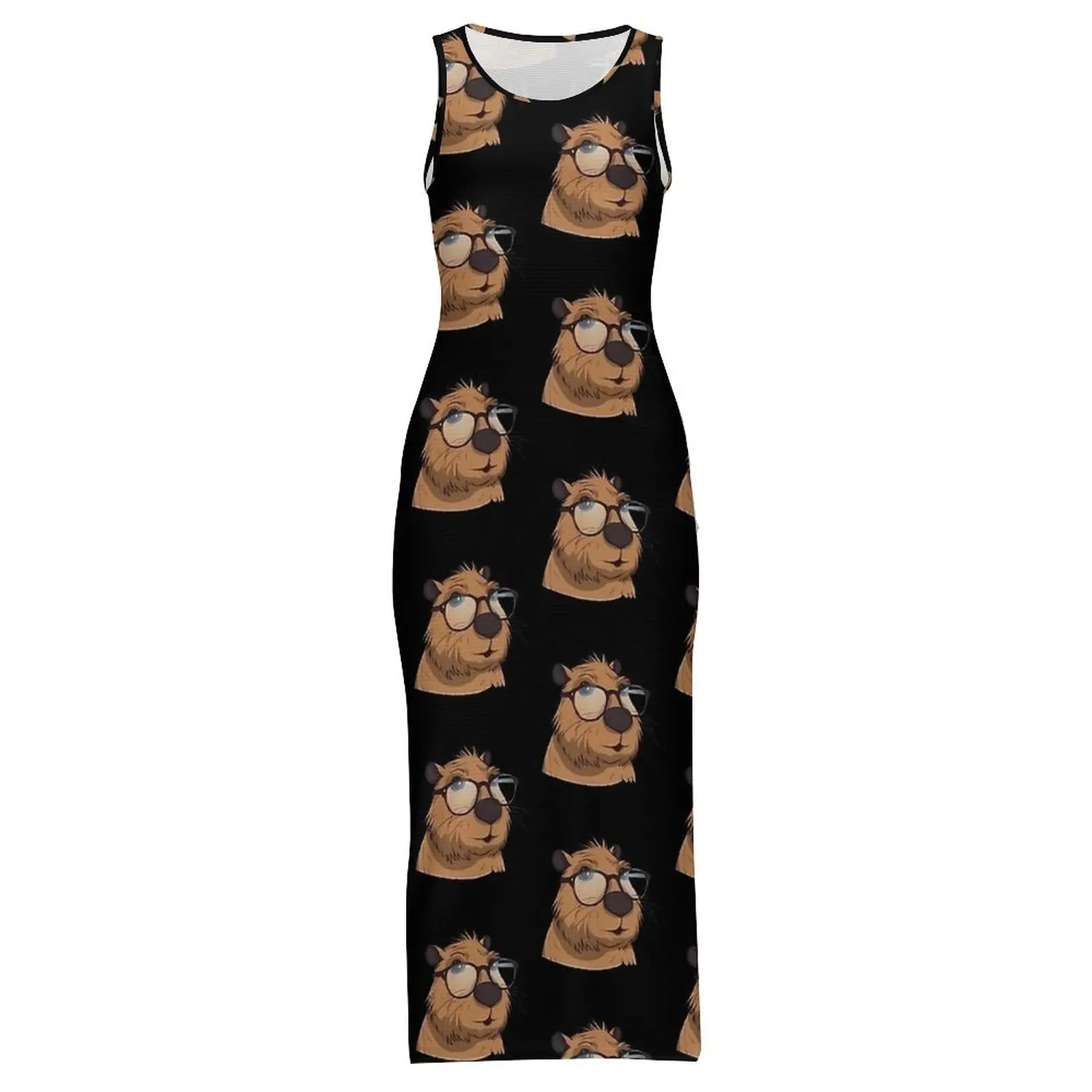 카피바라는 나의 영혼 동물 드레스 민소매 미적 맥시 드레스 예쁜 Bodycon 드레스 여성 맞춤형 특대 베스 티드