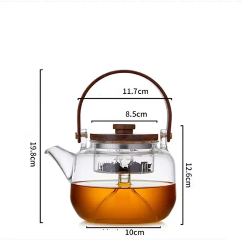 Modern Borosilicate Glass Tea Set with Teapot and Cups for Black Green Tea Drinking Elegant Heat Resistant Drinkware