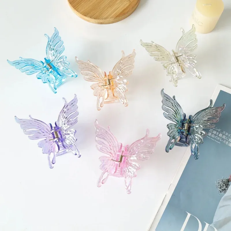 Temperament Butterfly Hair Claws Large Hair Clips Stylish Geometric Trendy Hair Barrettes for Casual Wear Styling Tools Colorful