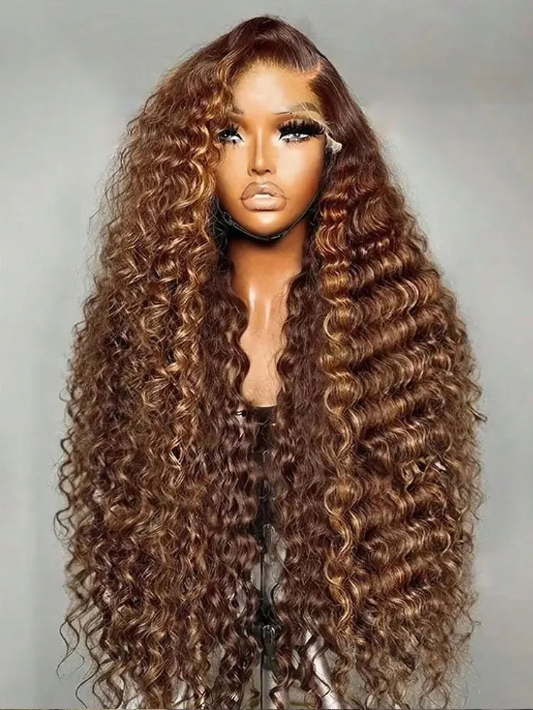 250% 13x4 hd transparente onda profunda peruca frontal ombre destaque peruca perucas de cabelo humano p4/27 5x5 peruca de fechamento gluless pré arrancado
