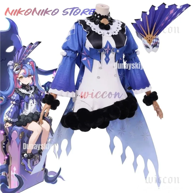 

COSda@Wuthering Waves Roccia Cosplay Costume Wig Dress Headwear Troupe of Fools Rinascita Halloween Party for Women Girls PropsC