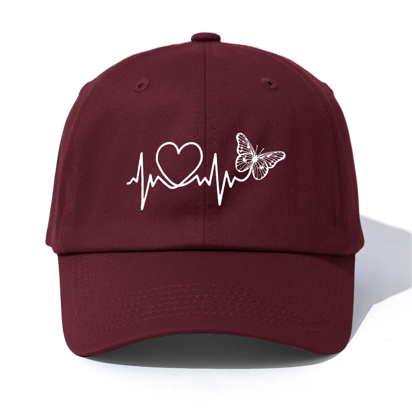 1pc HEART AND BUTTERFLY Print  Baseball Cap for Adults,  Minimalist Retro Style Casual Soft Adjustable Dad Hat, Perfect As Gift
