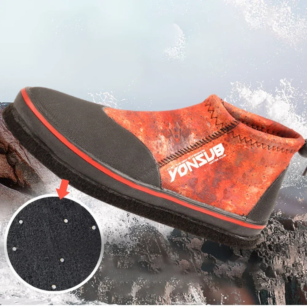 5MM neoprenowe samoblokujące buty do wędkarstwa skalnego antypoślizgowe stalowe paznokcie filcowe dolne buty do wędkarstwa skalnego polowanie buty
