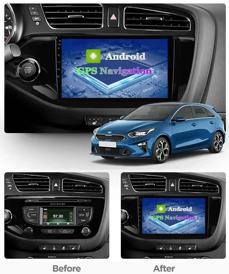 9'' Radio samochodowe dla KIA CEED 2012-2016 Android Carplay Bezprzewodowy BT WIFI Multimedialny odtwarzacz wideo Nawigacja GPS Stereo Head Unit