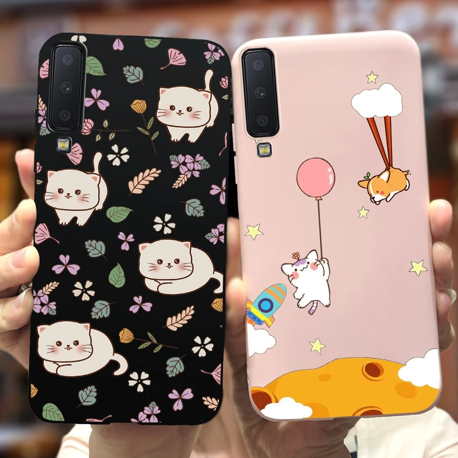 For Samsung Galaxy A7 2018 Case SM-A750F Cute Dinosaur Cartoon Cover Soft TPU Phone Case For Samsung A7 2018 A750F Fundas Bumper