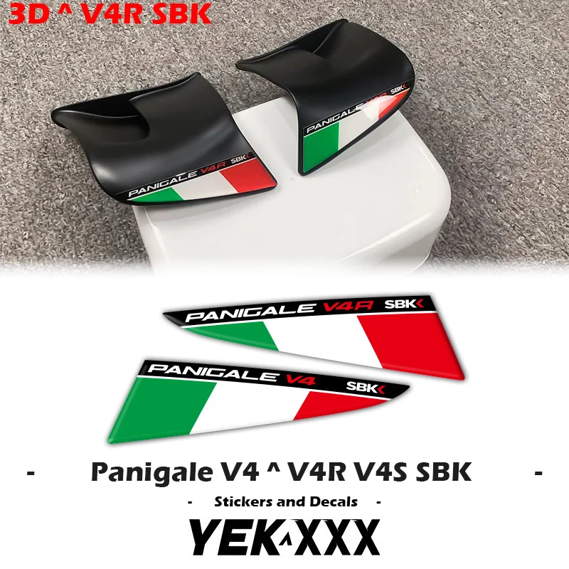 

V4R SBK Italian Tricolor Flags for Wings 3D Winglet Flank Sticker Decal For Ducati Supersport Panigale V4 V4S V4R SBK 2022-2024