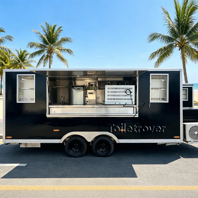 Wholesale Commercial Food Truck Sweet Snack Curved Outdoor Mobile Food Trailer Mobile Food Truck Trailer with Deep Fryer