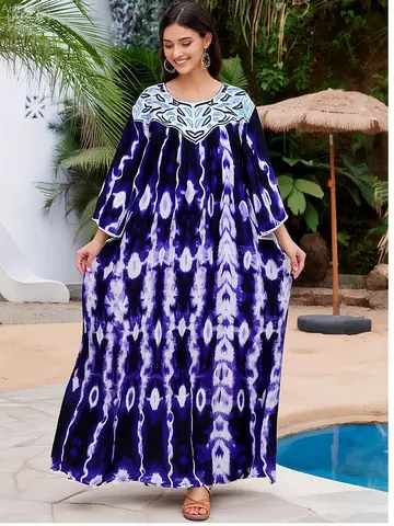 Sukienka na imprezę 2025, najnowszy model, z nadrukiem, z czystej bawełny, długa sukienka damska, styl Dubai, codzienna, na wakacje, modne sukienki na imprezę, odzież afrykańska Abaya