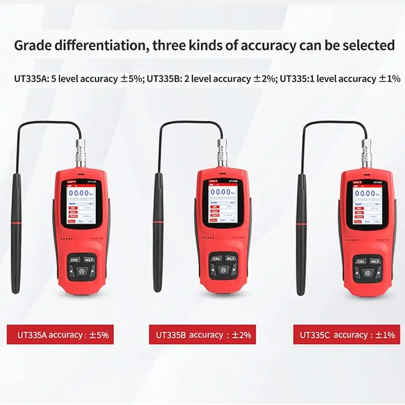 UNI-T Handheld Digital Gauss Meter UT335A UT335B UT335C 0-3000mT Automatic Manual Zeroing For Magnetic Field Detection