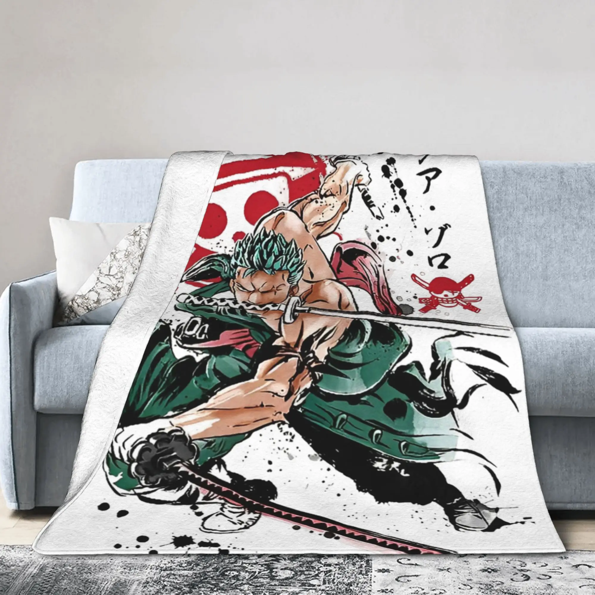 

Ророноа Зоро Манга аниме плюшевое одеяло Луффи кусочки аниме потрясающие пледы для кровати, дивана, дивана 150*125 см плюшевое тонкое одеяло,