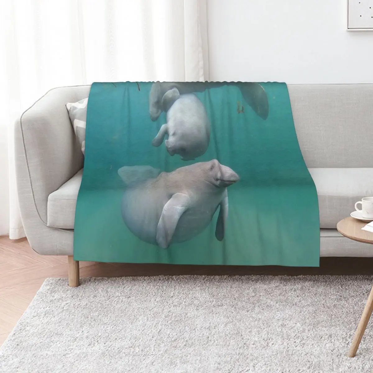 

Manatees at play Throw Blanket cosplay anime Luxury Thicken Decoratives Luxury St Blankets