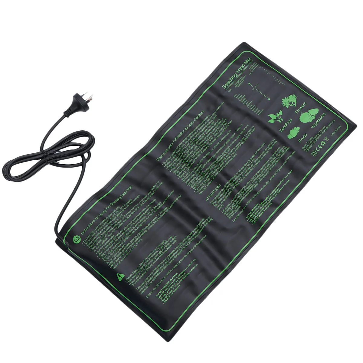 

230V Black Waterproof Heat Mat For Greenhouse Hydroponic Seedling Heating Pad Durable Pvc Silicone Propagation Mats
