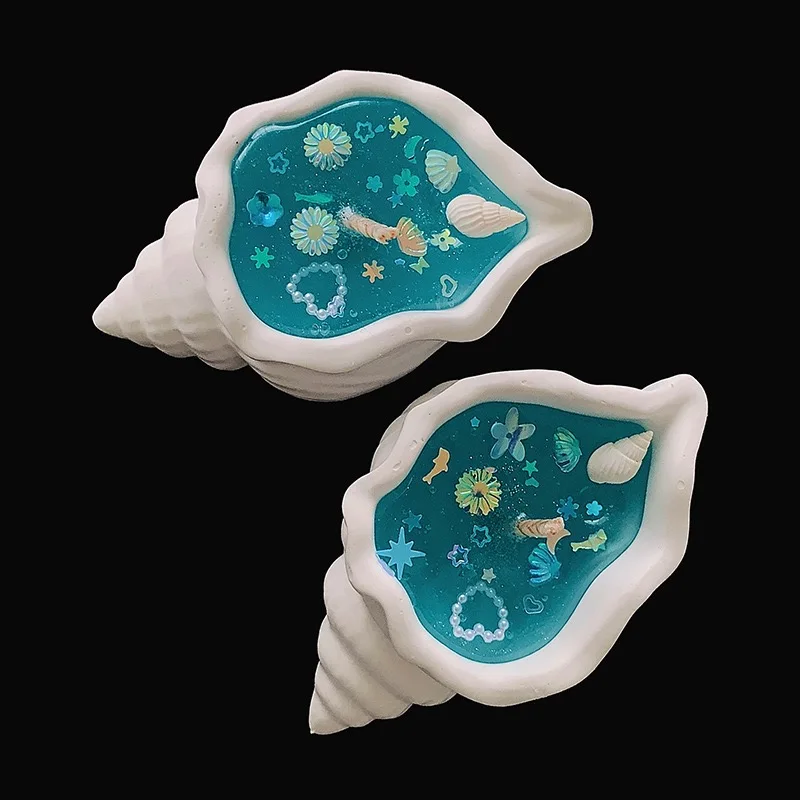 Conch Candle Cup Silicone Mold Cute Scallop Starfish Tray Candle Candle Holder Gypsum Cement Resin Clay Mold