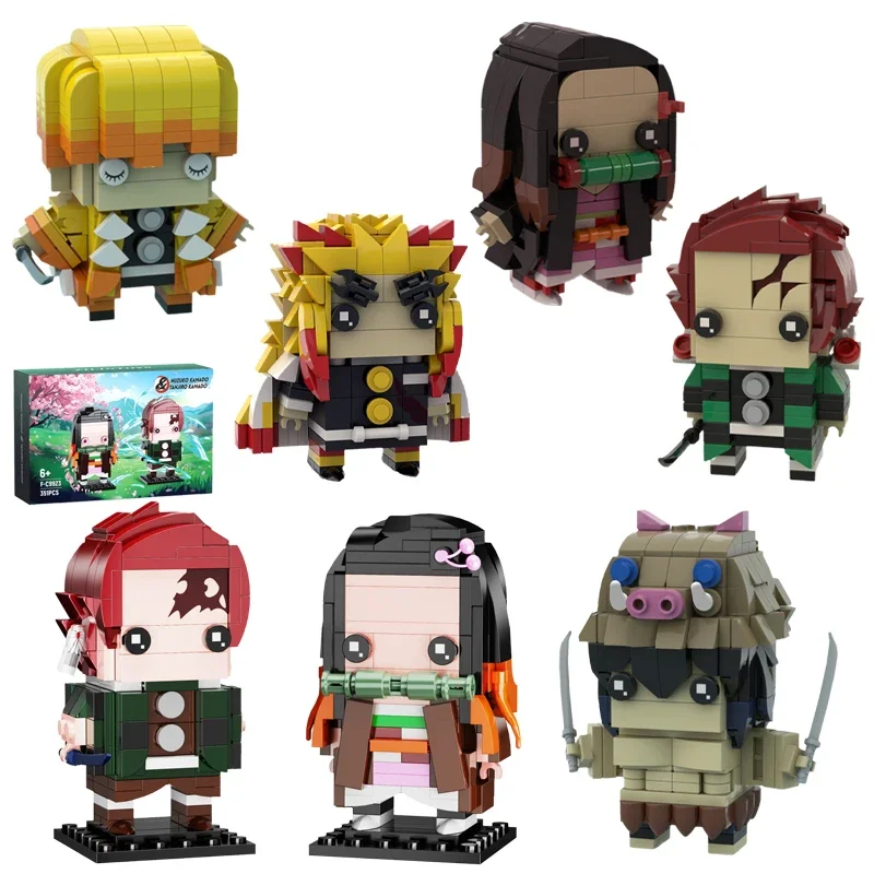 Anime Series Merchandise Ghosted Killer Cartoon Character Building Blocks anjirou Nezuko Hashibira Kyoujurou Model Kids Toy Gift