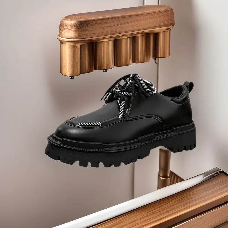 New Platform Loafers Shoes Men Leather Thick-soled Comfortable Wedding Shoe Black Formal Business Shoes for Men Casual Shoes