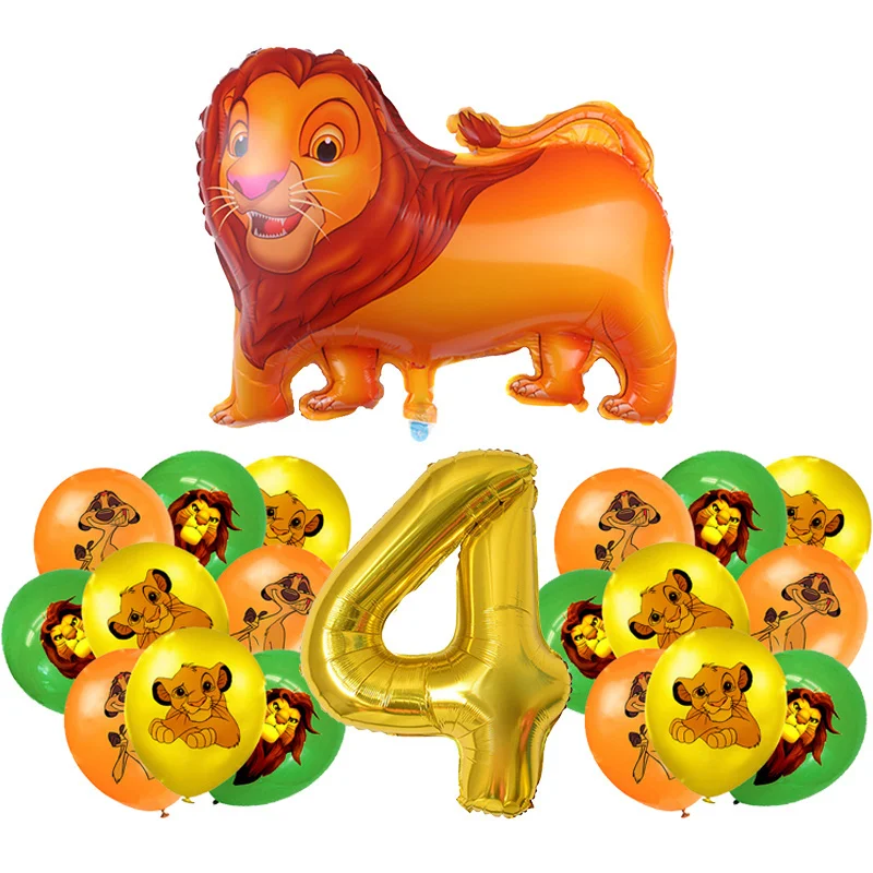 New Lion King Simba Birthday Party Balloons Cartoon Simba Paper Cups Napkins Plates Decoration Supplies Kit Baby Shower for Kids