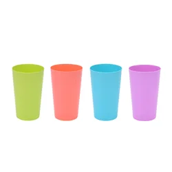 Pack 4PCS 20oz Plastic Cups Reusable Party Glasses Free BPA  Unbreakable Tumbler Goblet for Beer Pint Glass Wholesale Party