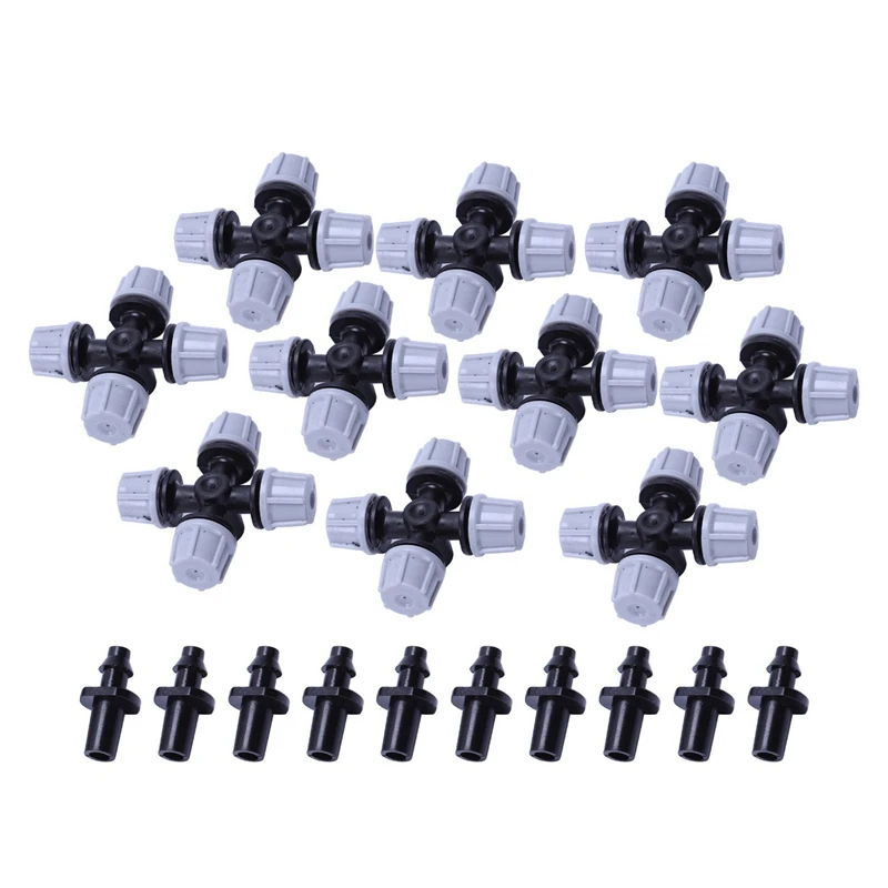 

Greenhouse Humidifier Plant Misting Cross Atomizing Nozzle Sprinkler Tee (50Pcs)