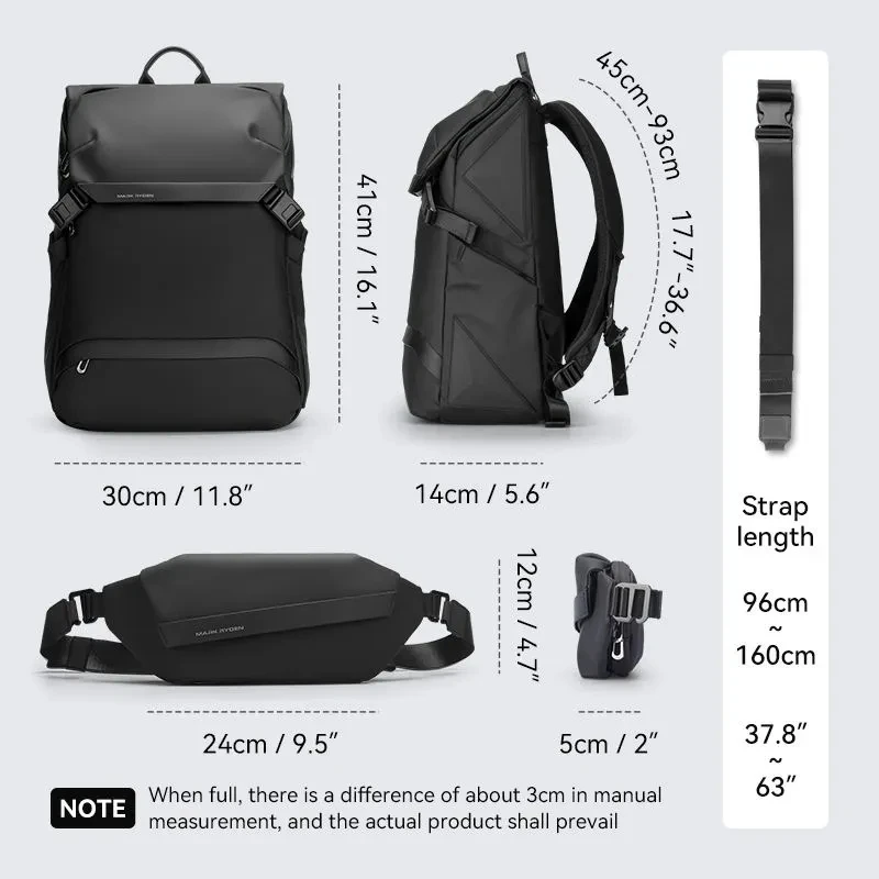 Mark Ryden Waterproof Multi-Use Laptop Backpack For 15.6 Inch USB Charging Business Briefcase Shoulder Waist Bag For Man Women