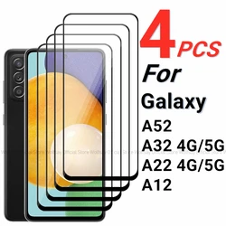 2/4PCS Tempered Glass For Samsung Galaxy A52 Screen Protector For Samsung Galaxy A12 A22 A32 A52 Full Glue Protector Phone Film
