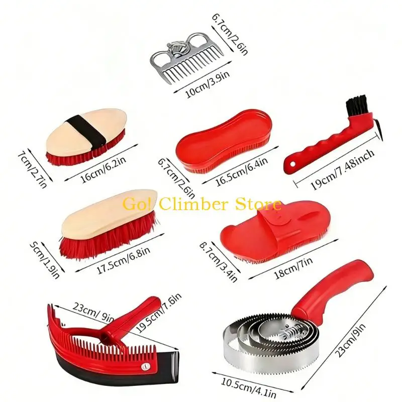 Q84C Horse Shedding Grooming Massaging Tool Set Bathing Cleaning Supply Horse Equipment Cleaning Tool view 6