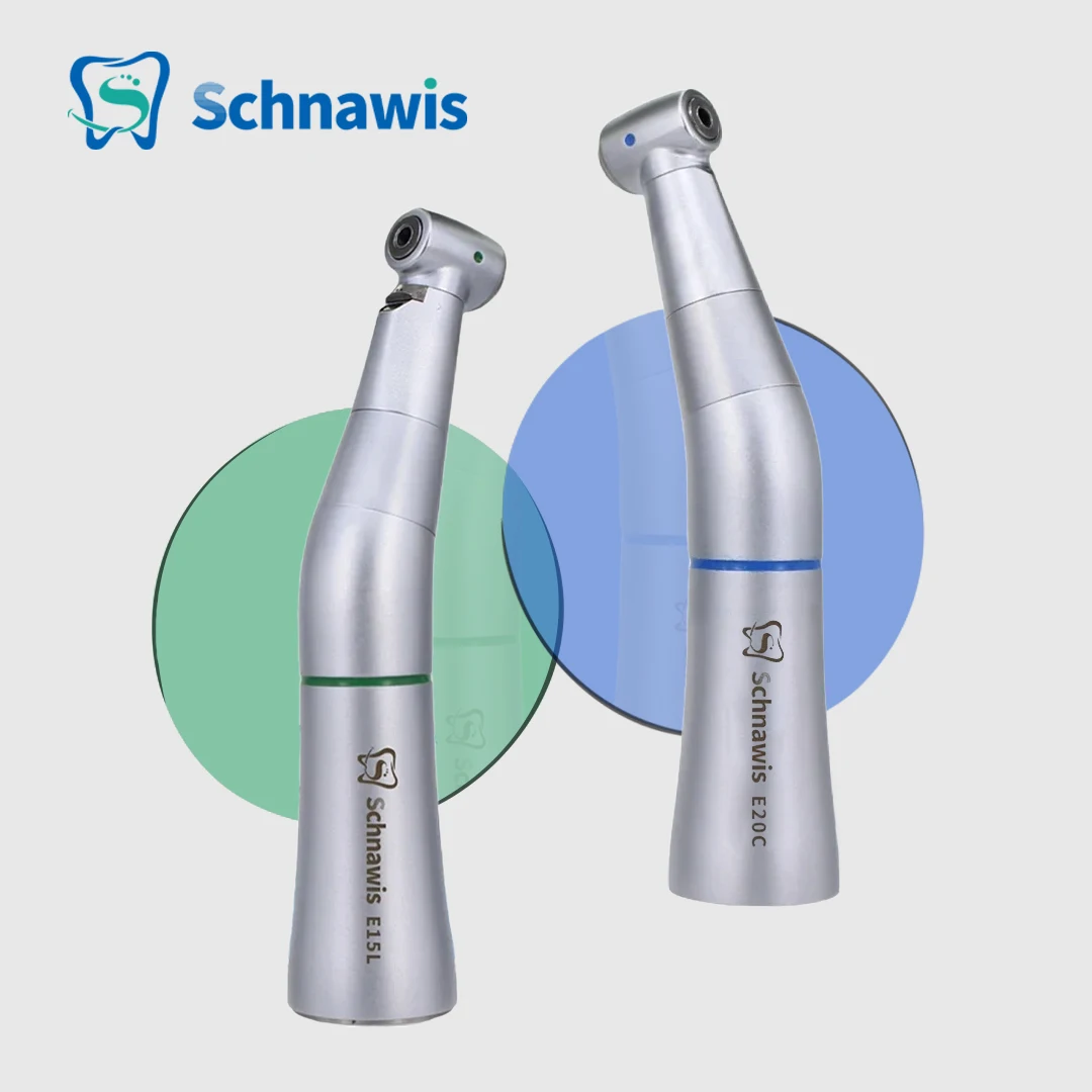 

Schnawis 1:1 Dental Low Speed Handpiece 4:1 Dentistry Contra Angle Hand piece Optic Fiber E15L E20L E15C E20C Blue Green Ring