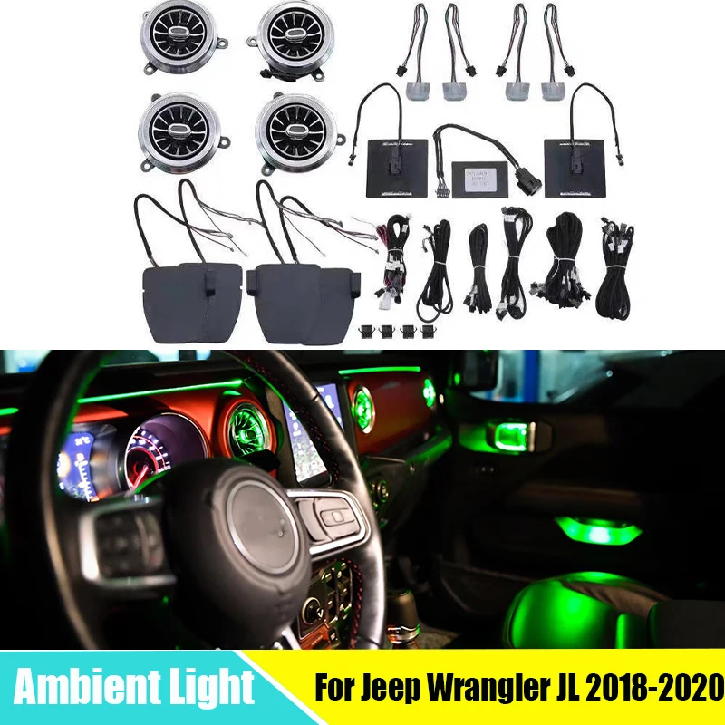 

Led air vent Turbine outlet Ambient Light inlet center console lamp front air condition vent For jeep Wrangler JL 2018-2020