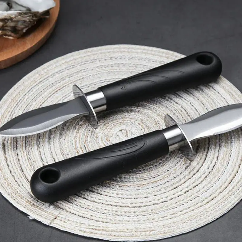 Cuchillo para ostras, Shucker de bordes afilados, herramienta de apertura de concha de mariscos, abridor 2 en 1, capullos de ostras, cuchillo para agitar, accesorios de cocina