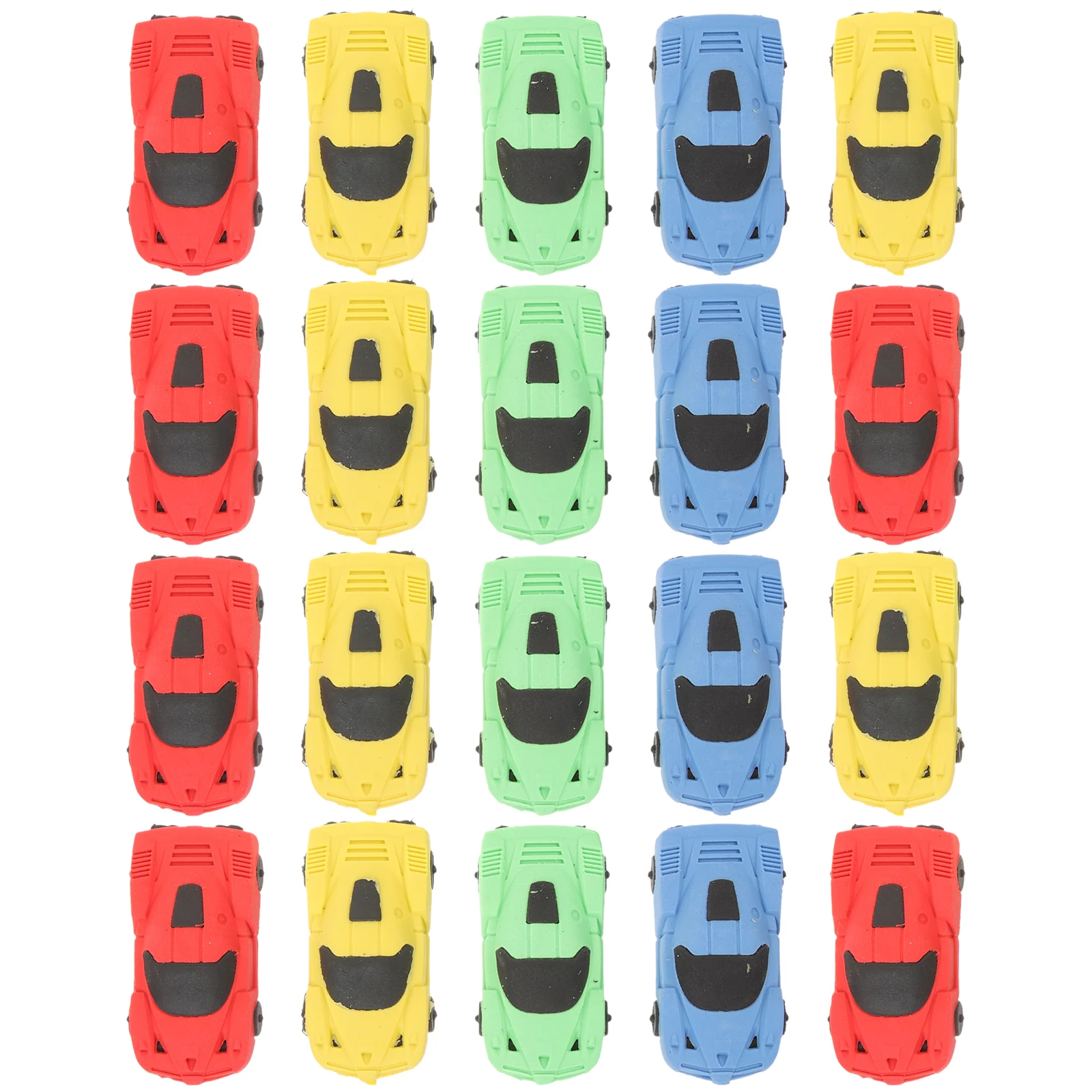 

20pcs Cartoon Car Erasers for Students Kids School Supplies Stationery Racing Car Shaped Eraser Gift