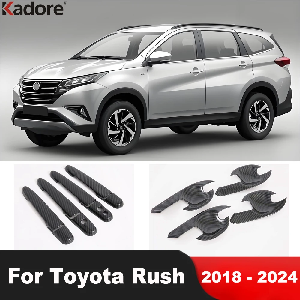 

Для Toyota Rush 2018-2020 2021 2022 2023 2024 крышка дверной ручки автомобиля из углеродного волокна, накладка на боковую дверную ручку, чаша, рама, аксессуары