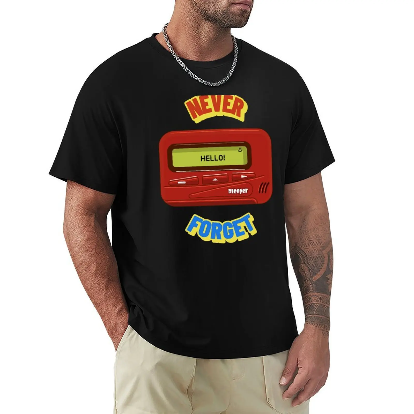 

Never Forget Pager Retro Vintage 70s 80s 90s 2000s T-Shirt Blouse Funny t-shirts oversized t shirts for men