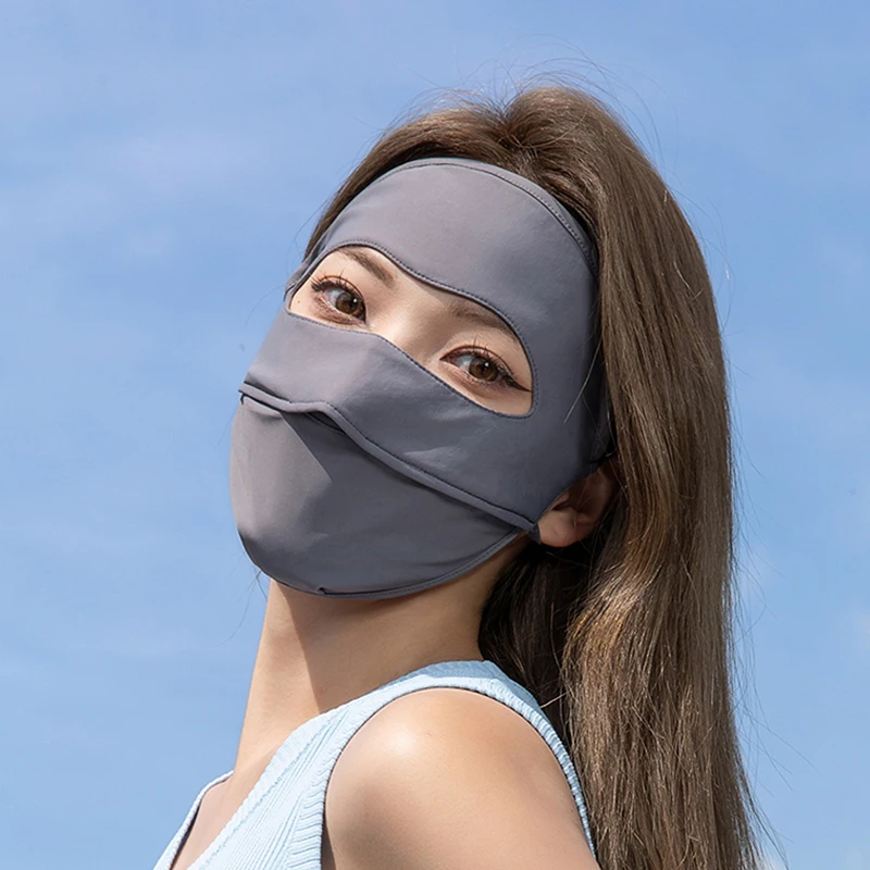 Summer Ice Silk Sunscreen Mask Full Face Sun Protection Breathable Bandana Outdoor Hiking Hunting Cycling Running Tube Scarf