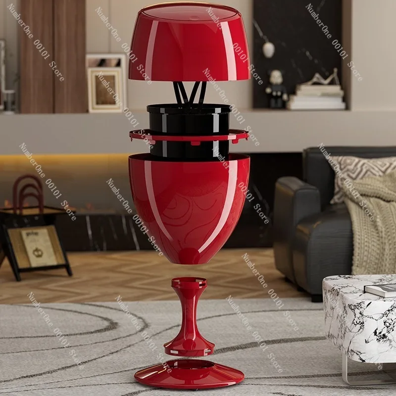 Large Capacity Household Trash Can with Wheels,Flip Cover Paper Basket, Luxury 2026 Bedroom Design,High-Appearance Level Desktop