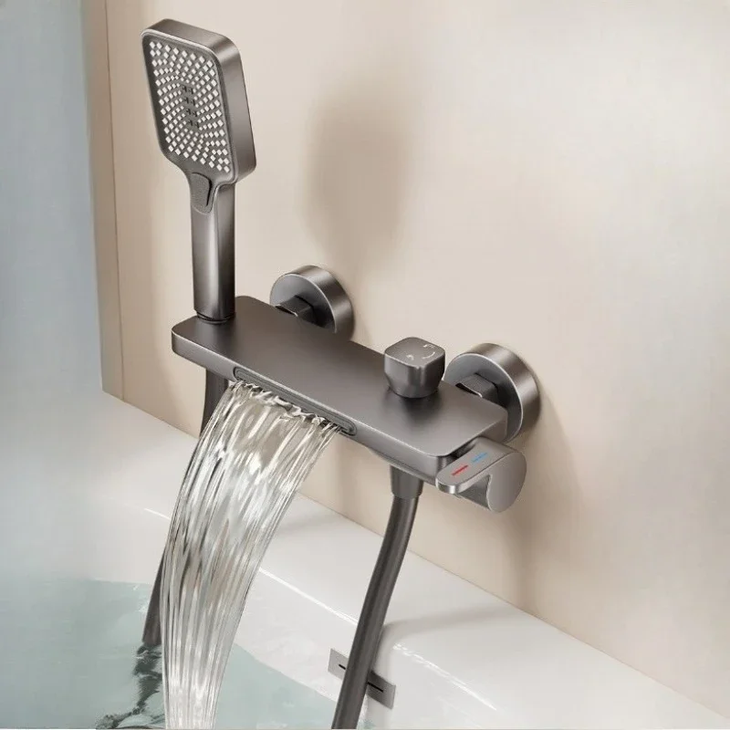 Bathtub hot and cold faucets, bathroom shower, simple design wall-mounted handheld shower