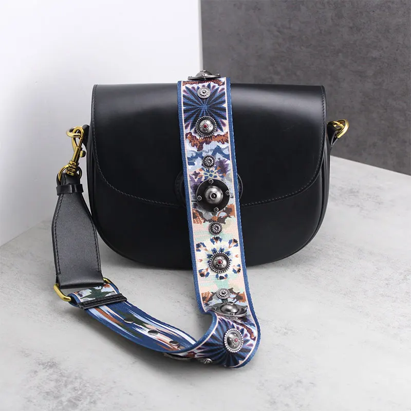 TINBERON Canvas Shoulder Strap for Bag Vintage Rivet Crossbody Bag Strap Leather Bag Part Accessories Apply To Saddle Bag Straps