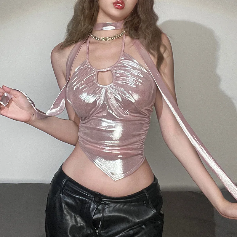 الشارع Sle لون نقي سليم صالح المرأة تانك القمم بال مطوية Ne تصميم الصيف وصول جديد Faionable محبوك سترة