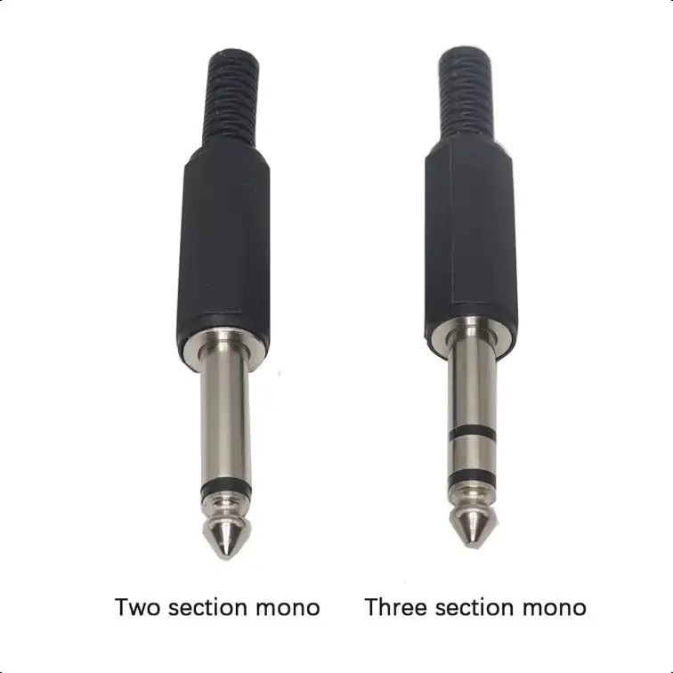 【10-2PCS】6.35MM Mono/Stereo AUDIO jack plug male connector Welding line HeadPhone stereo 1/4