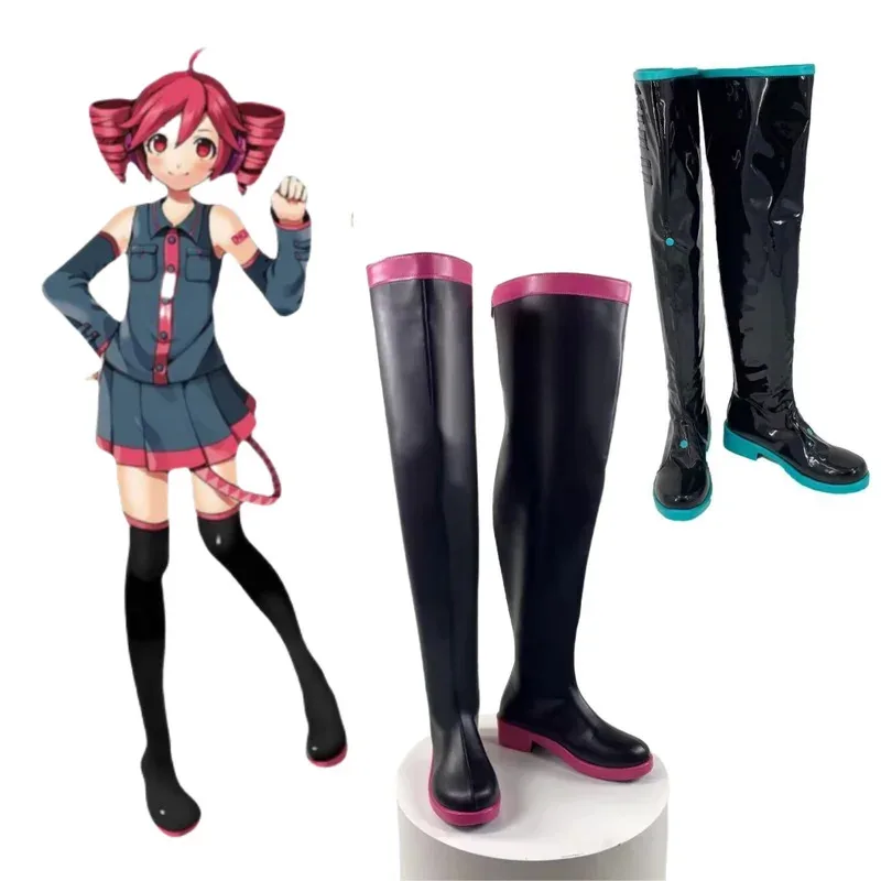 

Женская обувь для косплея в стиле аниме Kasane Teto, зеленые, розовые ботинки на заказ