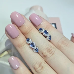 Earrings of oscillating rhinestones for women, round, elegant, luxury fashion jewelry, Oorbellen hangers, new, E2306 12 Main Sales Strass Earring - №6