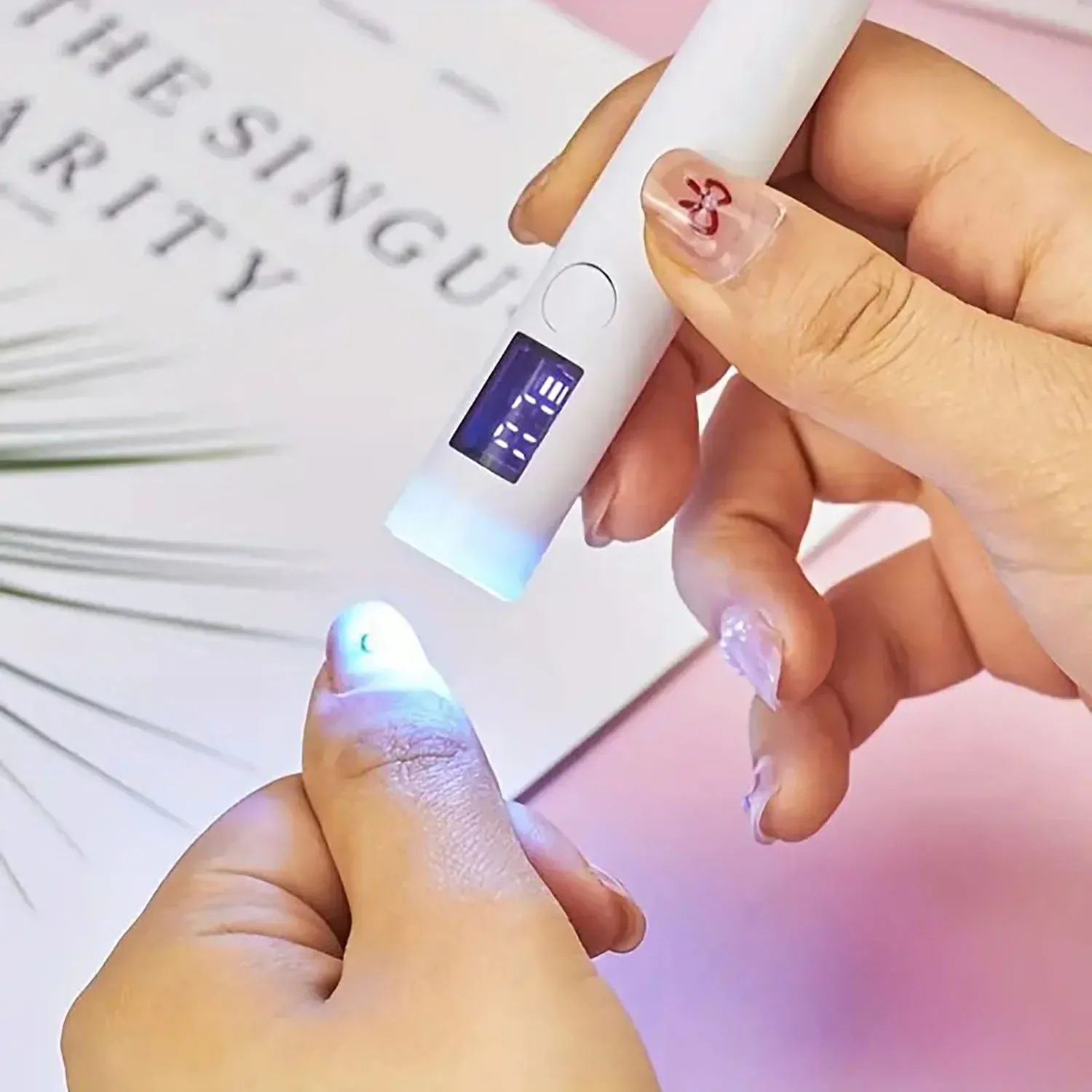 Новая ручная лампа для ногтей IED Dry Light Лампа для ногтей Лампа для выпечки Мини-цифровой дисплей Свет с одним словом