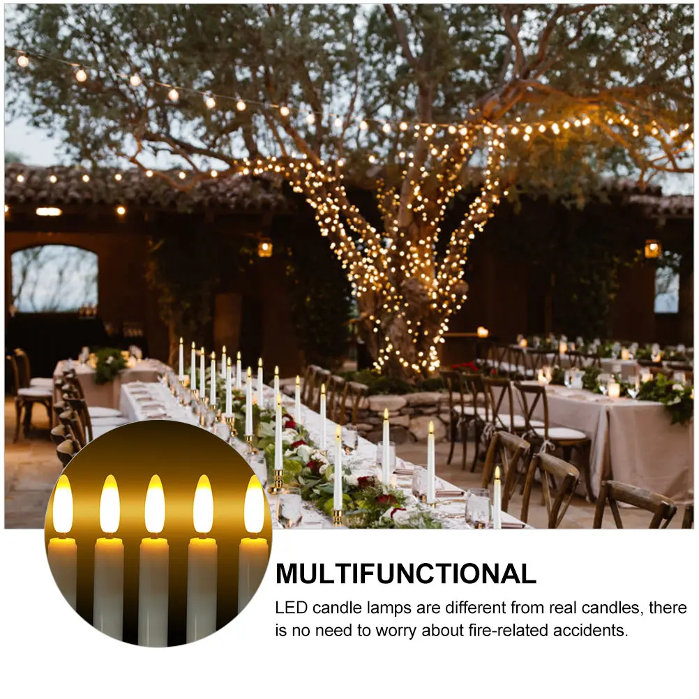 

1Set Remote Controlled Electronic Lamp Long LED Flameless for Xmas Wedding Festival Party Decoration